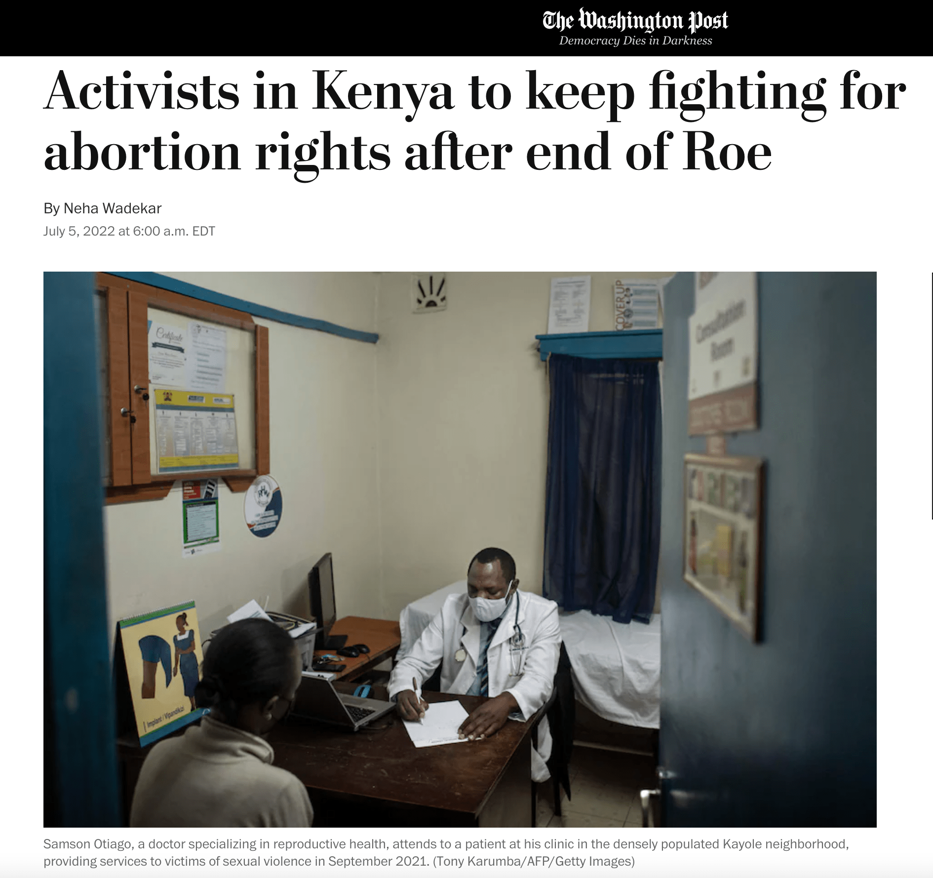 Activists in Kenya to keep fighting for abortion rights after end of Roe – The Washington Post (image)