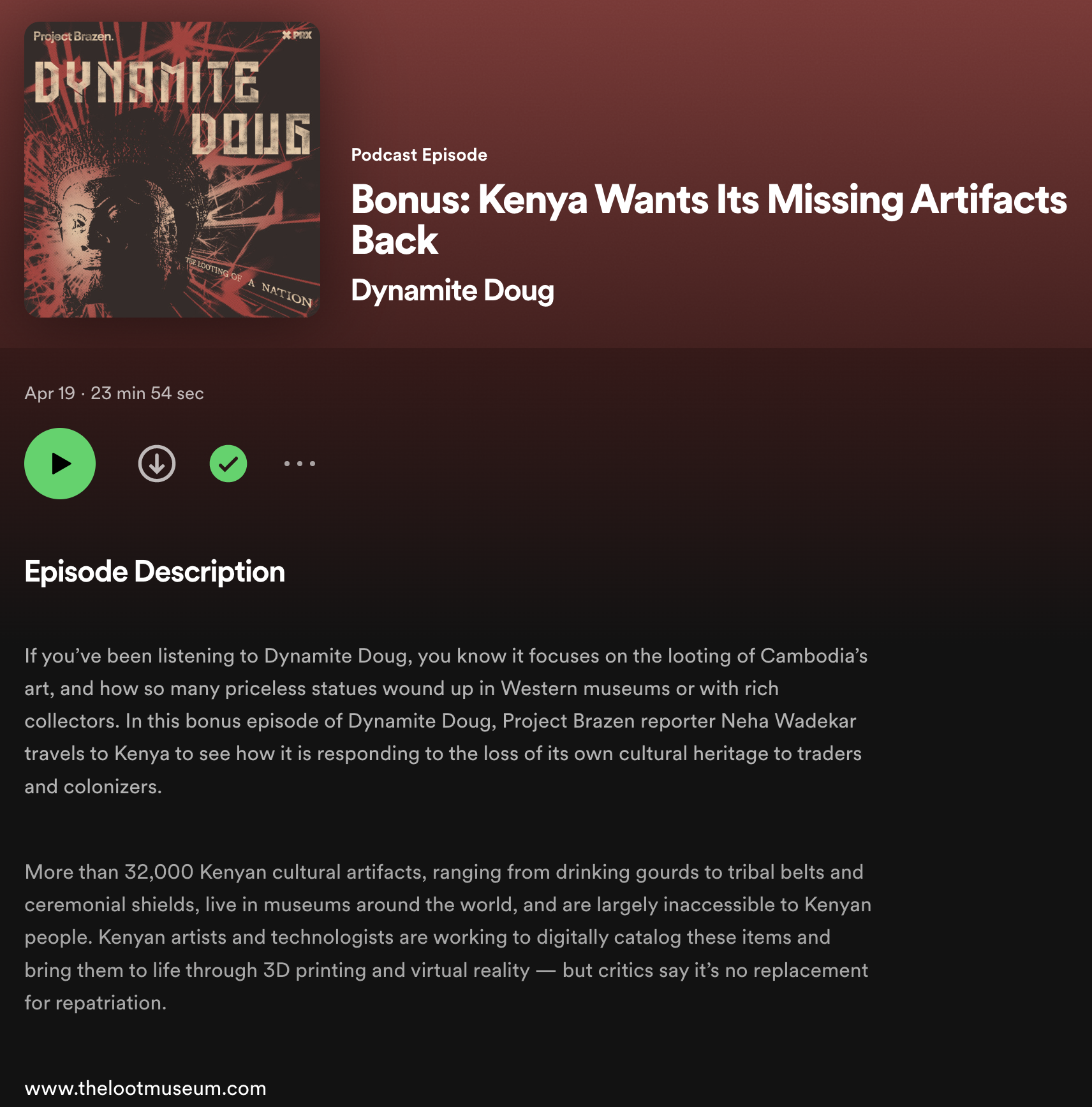 Dynamite Doug Bonus: Kenya Wants Its Missing Artifacts Back – Project Brazen (image)